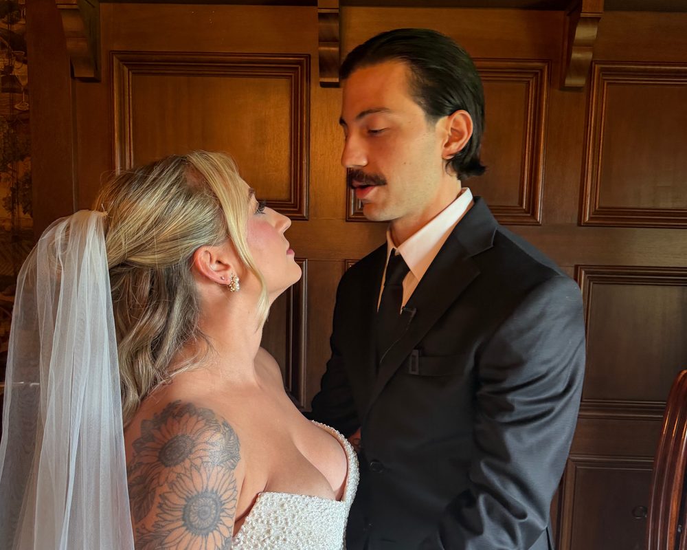 Pedro and Lauren sharing a quiet moment before the ceremony